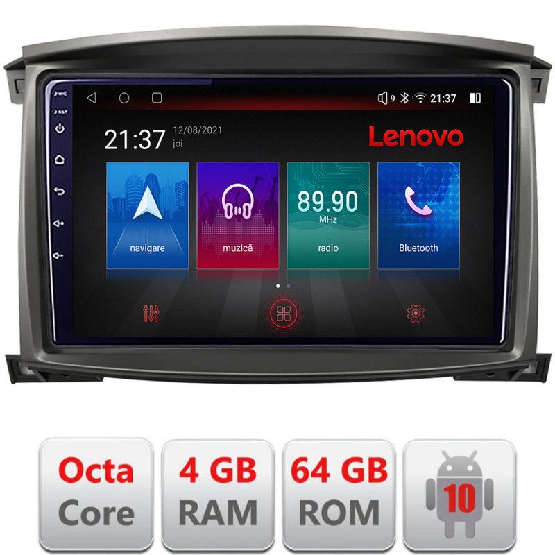 Navigatie Toyota Land Cruiser L100 2002-2006 Android radio gps internet Octa Core 4+64 LTE KIT-L105-automatic+EDT-E510-PRO