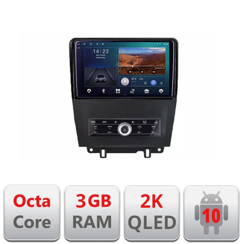 Navigatie Ford Mustang intre anii 2009-2014 Android Ecran 2K QLED octa core 3+32 carplay android auto KIT-mustang-old+EDT-E310V3-2K