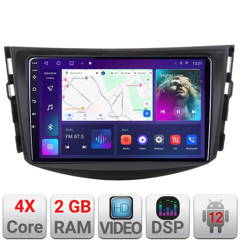 Navigatie Toyota RAV4 A-018 2+32 GB Android Waze USB Navigatie Internet Youtube Radio