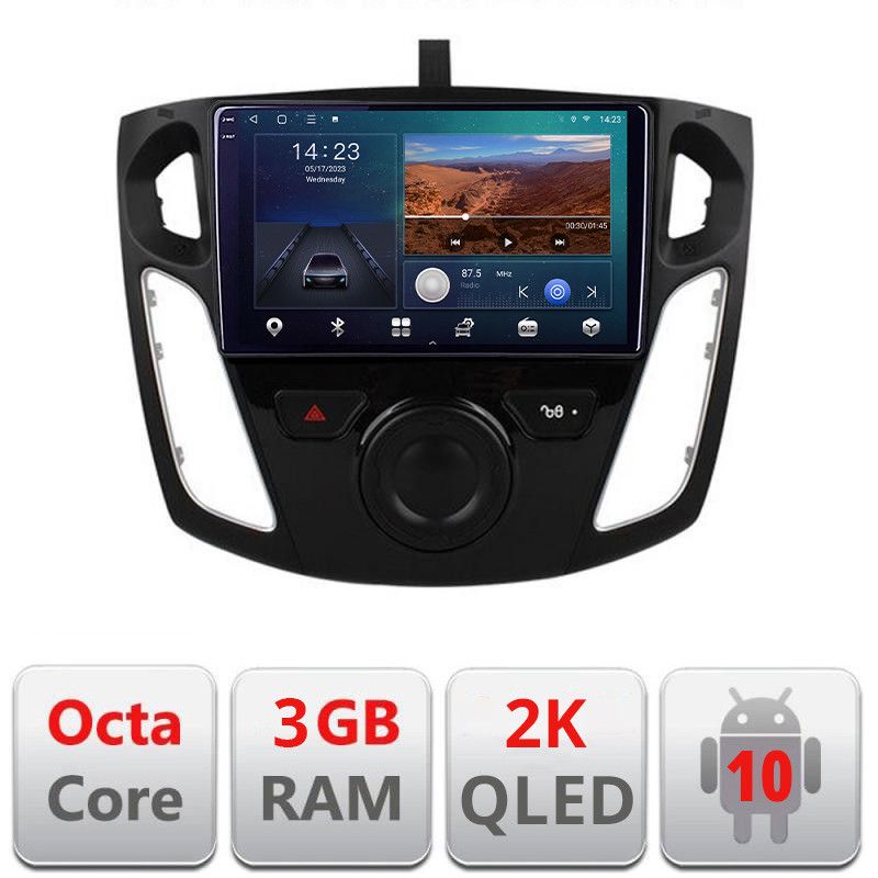 Navigatie Ford Focus 3 B-150 Android Ecran 2K QLED octa core 3+32 carplay android auto KIT-150+EDT-E309V3-2K