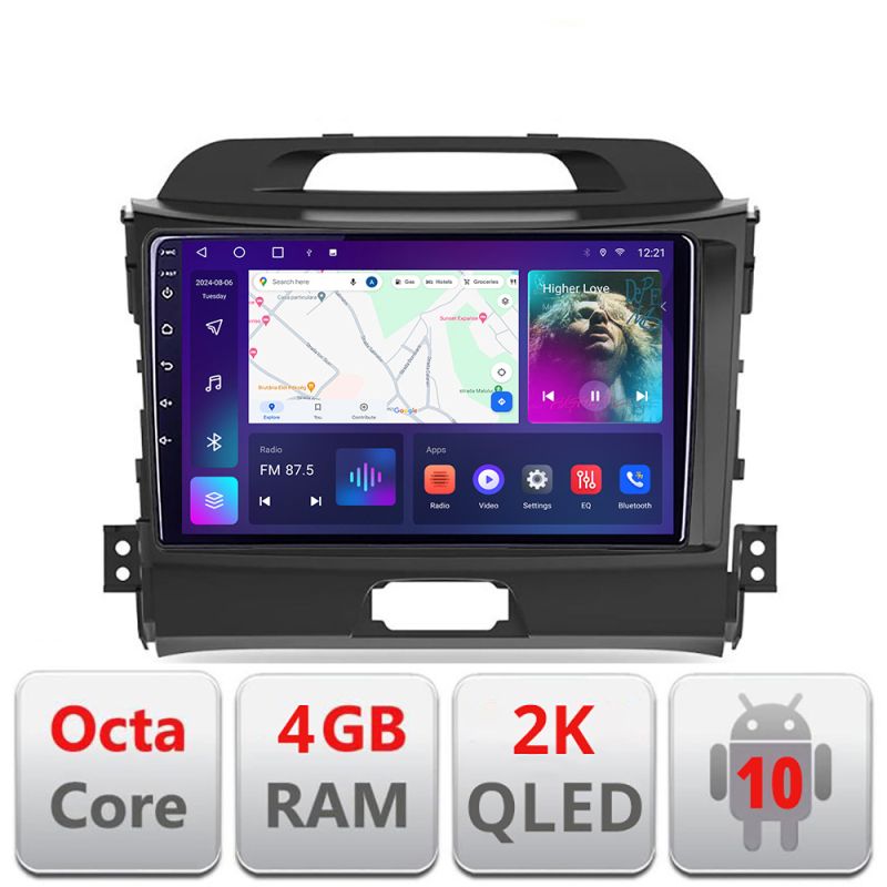 Navigatie Kia Sportage 2010- C-325 Android Octa Core Ecran 2K QLED GPS 4G 4+32GB 360 KIT-325+EDT-E409-2K