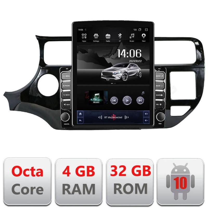 Navigatie Kia Rio G-504 ecran tip TESLA 9.7" cu Android Radio Bluetooth Internet GPS WIFI 4+32GB DSP 4G Octa Core