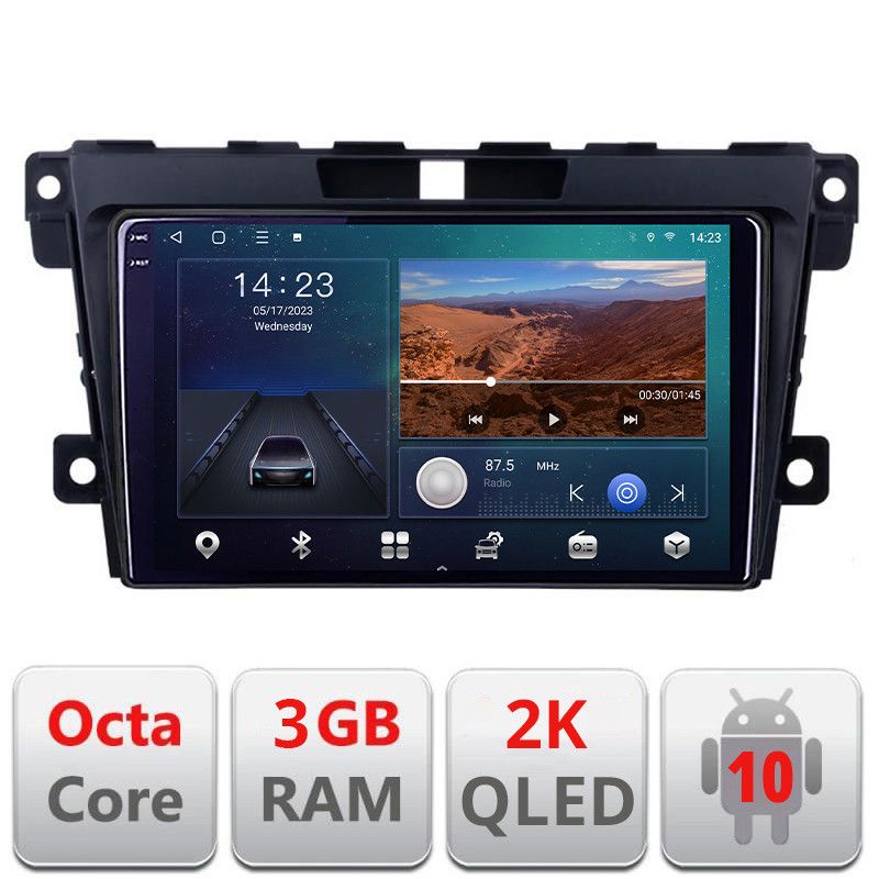 Navigatie Mazda CX-7 2009 B-097 Android Ecran 2K QLED octa core 3+32 carplay android auto KIT-097+EDT-E309V3-2K