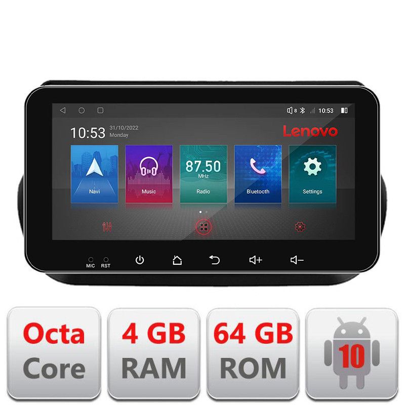 Navigatie Peugeot Bipper, Citroen Nemo, Fiat Qubo 2008-2017 Android radio gps internet Octa Core 4+64 LTE ecran de 10.33\' wide Kit-bipper+EDT-E511-PRO