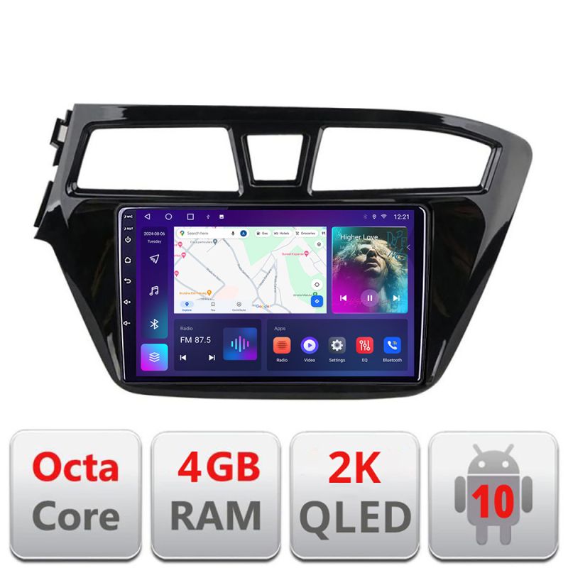 Navigatie HHyundai i20 2015-2018 C-517 Android Octa Core Ecran 2K QLED GPS 4G 4+32GB 360 KIT-517+EDT-E409-2K