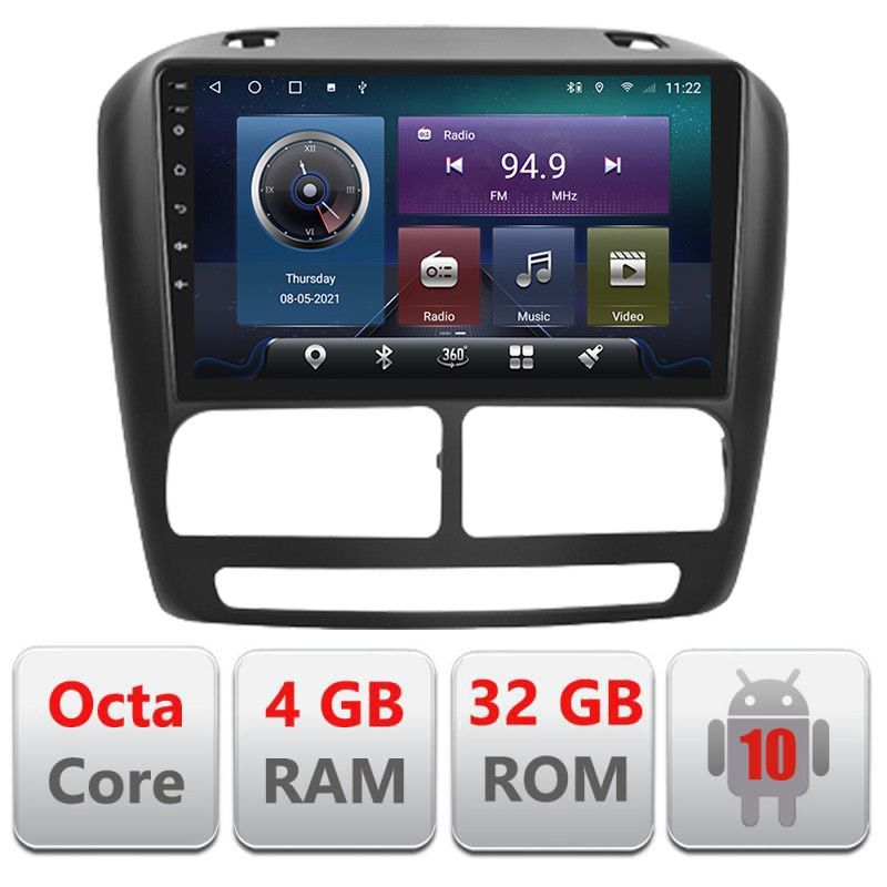 Navigatie Fiat Doblo 2010-2017 si Opel Combo 2010-2017 4+32 GB Octa core Android radio gps internet Kit-DOBLO10+EDT-E4