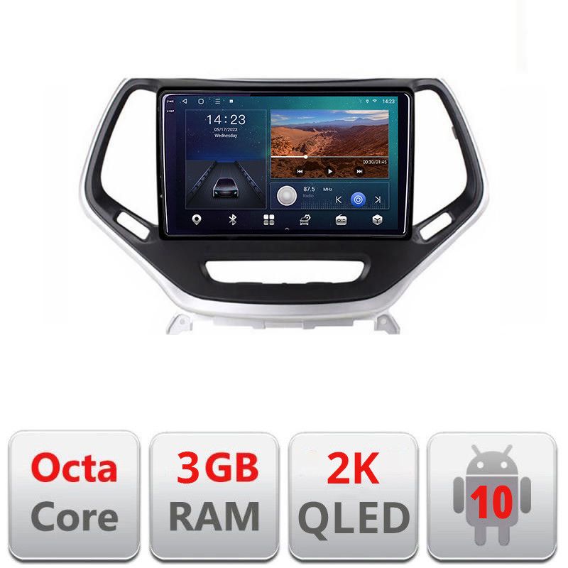 Navigatie Jeep Cherokee 2014-2019 B-248 Android Ecran 2K QLED octa core 3+32 carplay android auto KIT-248+EDT-E310V3-2K