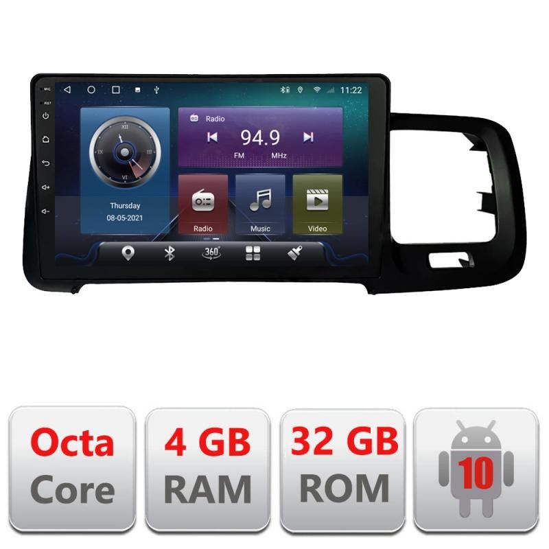 Navigatie Volvo S60 2008-2014 C-s60-08 Octa Core cu Android Radio Bluetooth Internet GPS WIFI 4+32GB