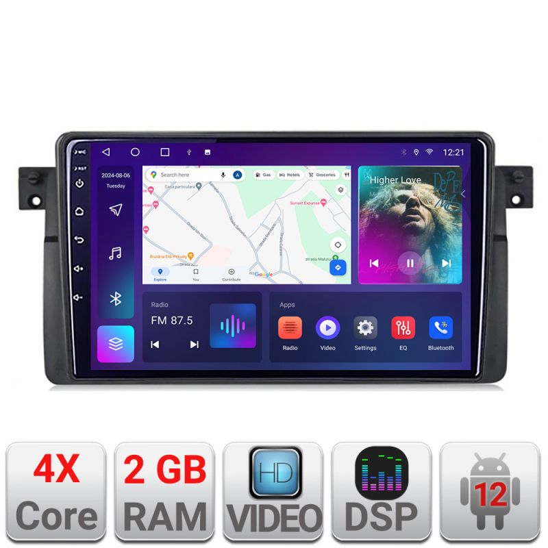 Navigatie BMW Seria 3 E46 A-052 2+32 GB Android Waze USB Navigatie Internet Youtube Radio