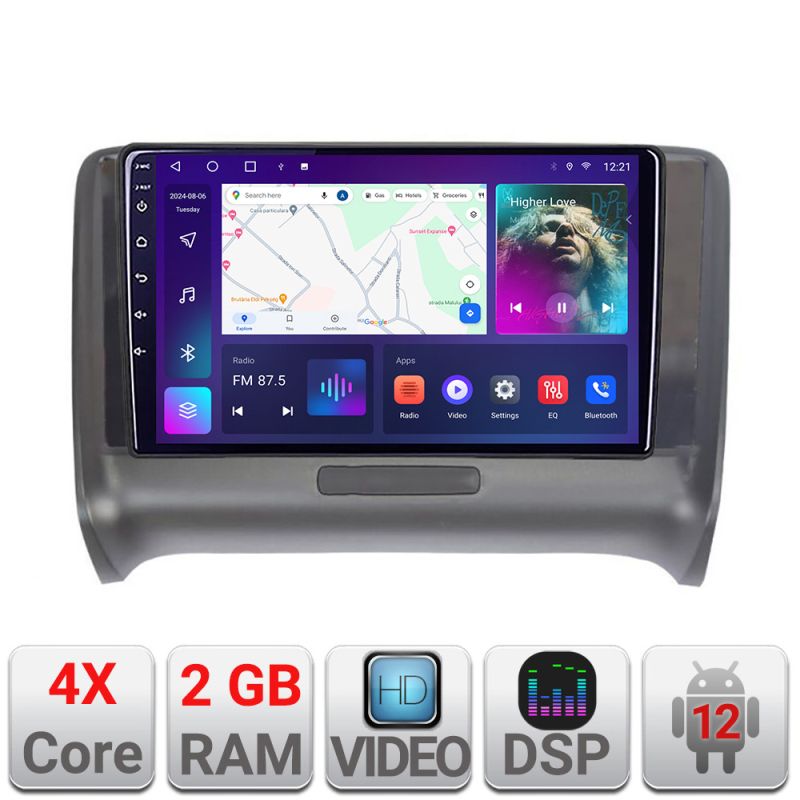 Navigatie Audi TT 2004-2011 Quad Core A-078 2+32 GB Android Waze USB Navigatie Internet Youtube Radio