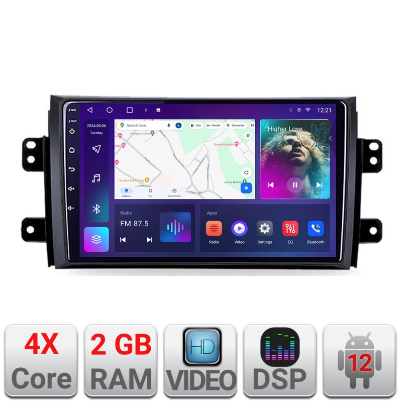 Navigatie Suzuki SX4 2006-2013 A-124 2+32 GB Android Waze USB Navigatie Internet Youtube Radio