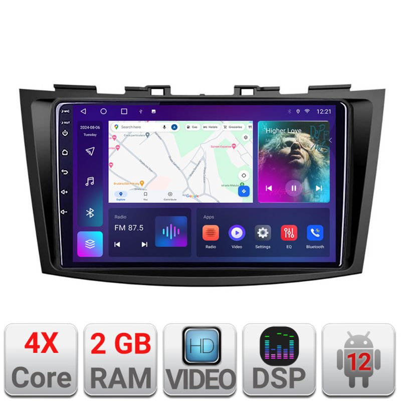 Navigatie Suzuki Swift 2010-2017 A-179 2+32 GB Android Waze USB Navigatie Internet Youtube Radio