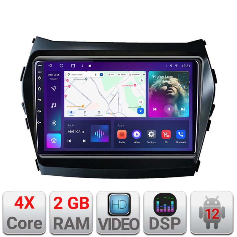 Navigatie HHyundai Santa Fe IX45 2012-2017 A-209 2+32 GB Android Waze USB Navigatie Internet Youtube Radio