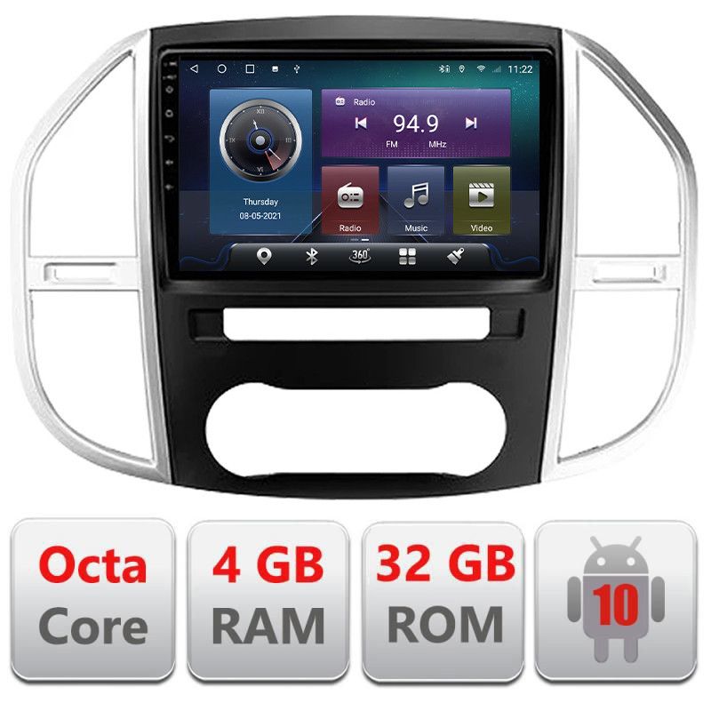 Navigatie Mercedes Vito w447 2016- Android radio gps internet Octa core 4+32 Kit-w447+EDT-E410