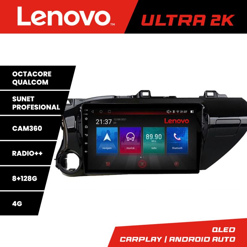 Navigatie Toyota Hilux 2016- M-TY59 Octa Core Android Radio Bluetooth GPS WIFI/4G DSP 2K 8+128GB 360 Toslink