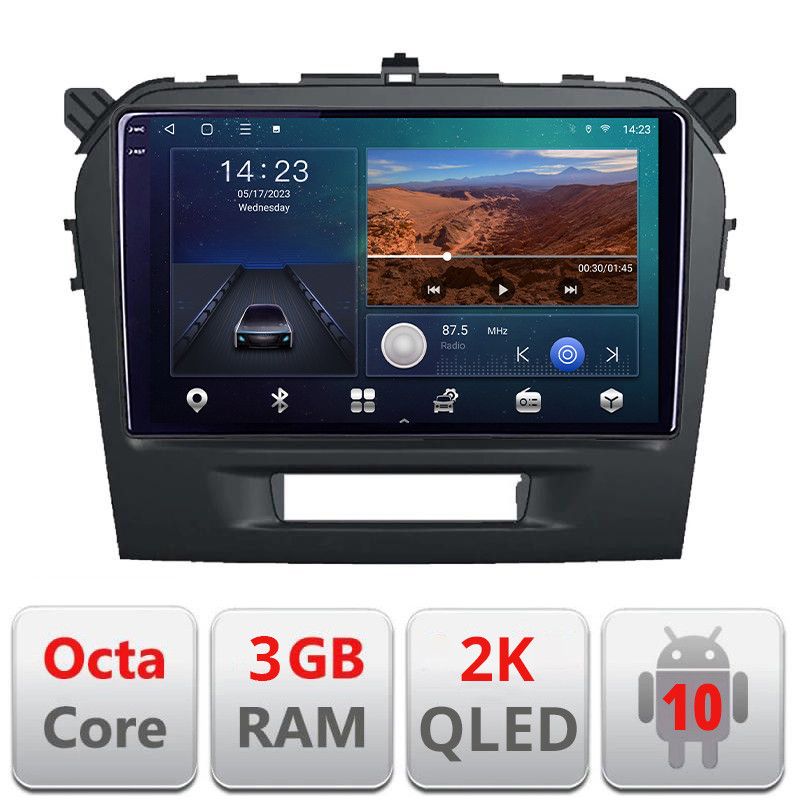 Navigatie Suzuki Grand Vitara 2016- B-2265 Android Ecran 2K QLED octa core 3+32 carplay android auto KIT-2265+EDT-E309V3-2K