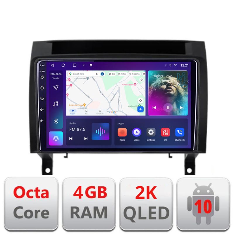 Navigatie Mercedes SLK 2004-2011 C-SLK Android Octa Core Ecran 2K QLED GPS 4G 4+32GB 360 KIT-SLK+EDT-E409-2K