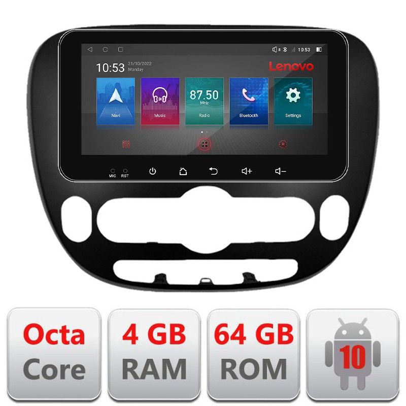 Navigatie Kia Soul 2014-2019 Android radio gps internet Octa Core 4+64 LTE ecran de 10.33\' wide Kit-soul-2014+EDT-E511-pro