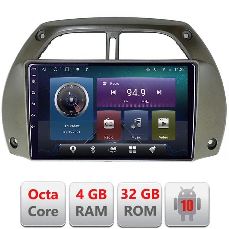 Navigatie Toyota Rav 4 2000-2004 Android radio gps internet Octa core 4+32 kit-rav4-old+EDT-E409