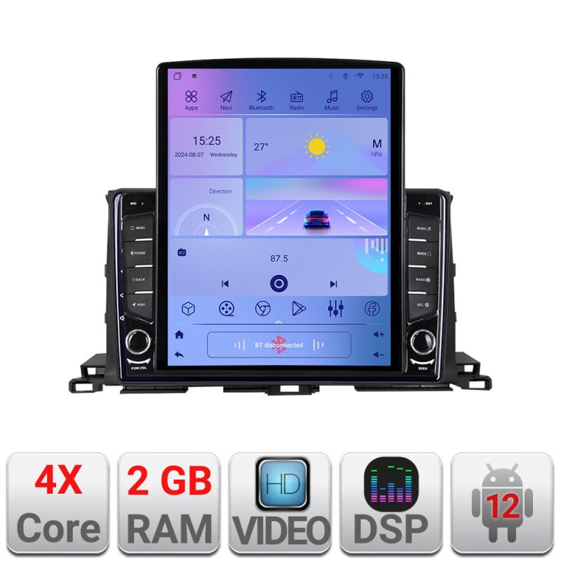 Navigatie Toyota Highlander 2013-2018 Android radio gps internet quad core 2+32 ecran vertical 9.7