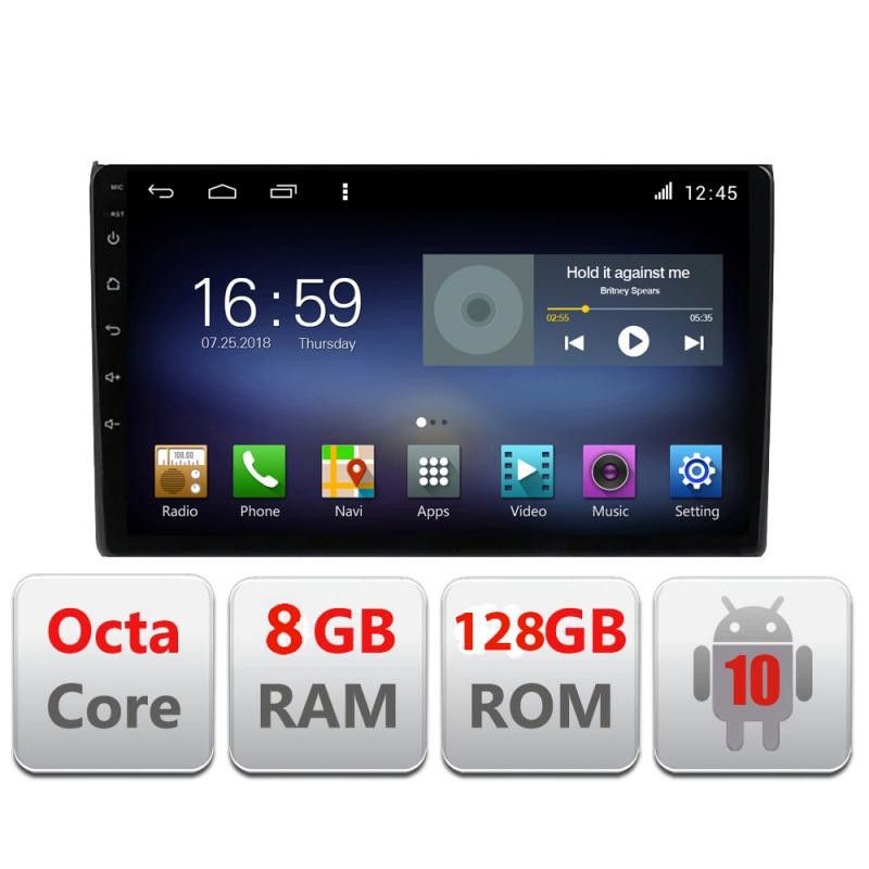 Navigatie Audi A4 B6 F-050 Octa Core cu Android Radio Bluetooth Internet GPS WIFI DSP 8+128GB 4G