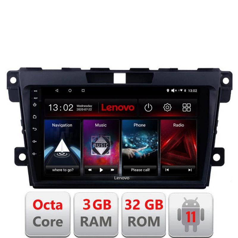 Navigatie Mazda CX-7 2009 D-097 Octa Core cu Android Radio Bluetooth Internet GPS WIFI DSP 3+32 GB 4G KIT-097+E LENOVO LITE