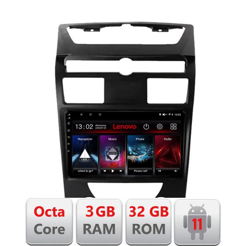 Navigatie Ssang Yong Rexton 2006-2013 Octa Core cu Android Radio Bluetooth Internet GPS WIFI DSP 3+32GB LENOVO LITE