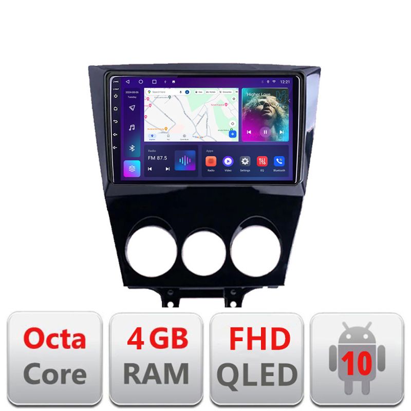 Navigatie Mazda RX8 2003-2008 Android Ecran QLED octa core 4+64 carplay android auto kit-rx8-03+EDT-E309V3