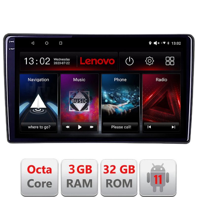 Navigatie Toyota Android radio gps internet Octa Core 3+32 Kit-toyota-universal+EDT-E509-lite LENOVO LITE