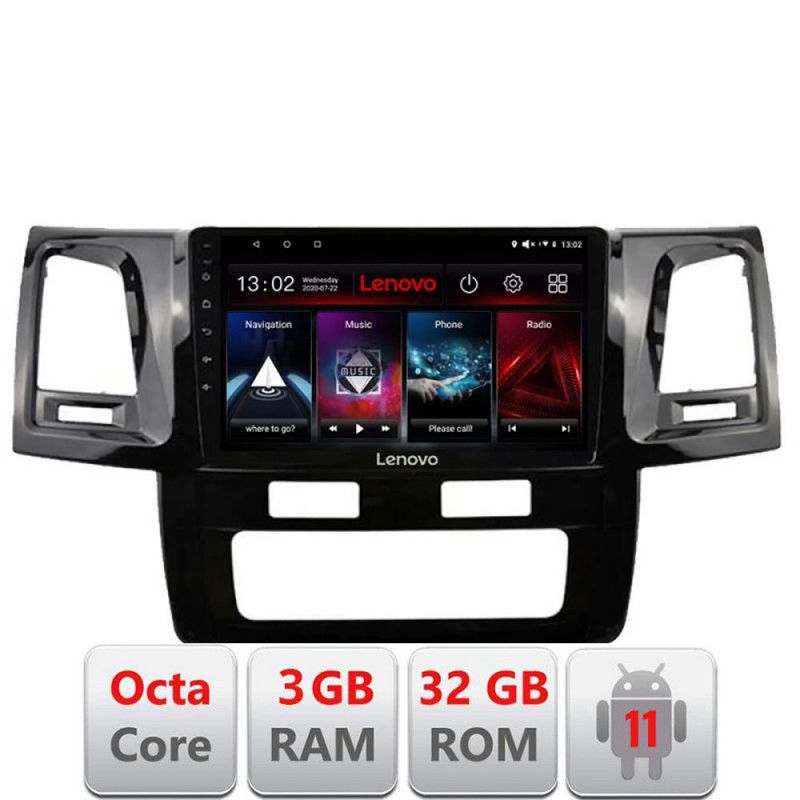 Navigatie Toyota Hilux 2008-2014 D-143 Octa Core cu Android Radio Bluetooth Internet GPS WIFI DSP 3+32 GB 4G KI LENOVO LITE