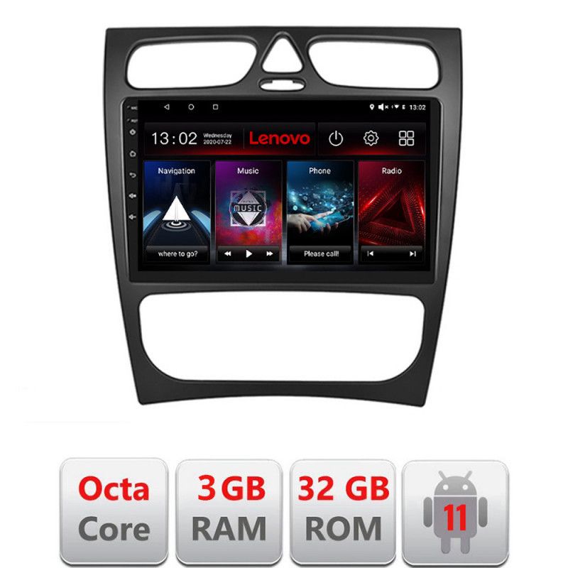 Navigatie Mercedes CLK facelift Android radio gps internet Octa Core 3+32 Kit-facelift+EDT-E509-lite LENOVO LITE