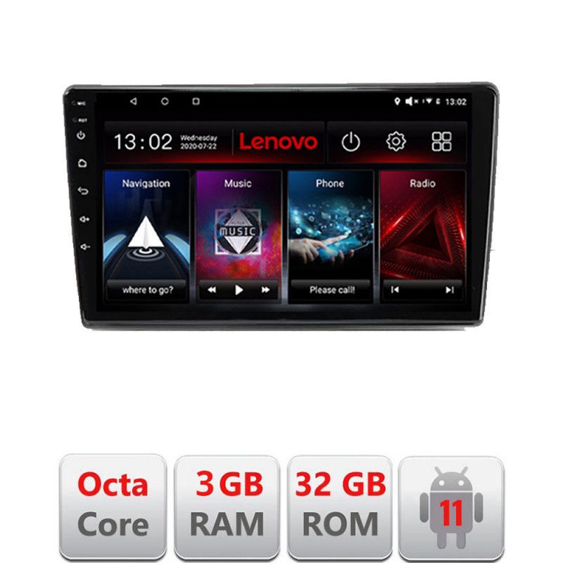 Navigatie HHyundai I40 Octa Core cu Android Radio Bluetooth Internet GPS WIFI DSP 3+32 GB 4G kit-i40+EDT-E509-L LENOVO LITE