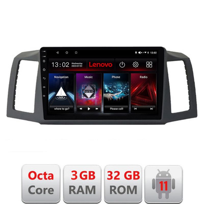 Navigatie Jeep Grand Cherokee 2008-2010 Android radio gps internet Octa Core 3+32 Kit-cherokee-2009+EDT-E510-lite LENOVO LITE