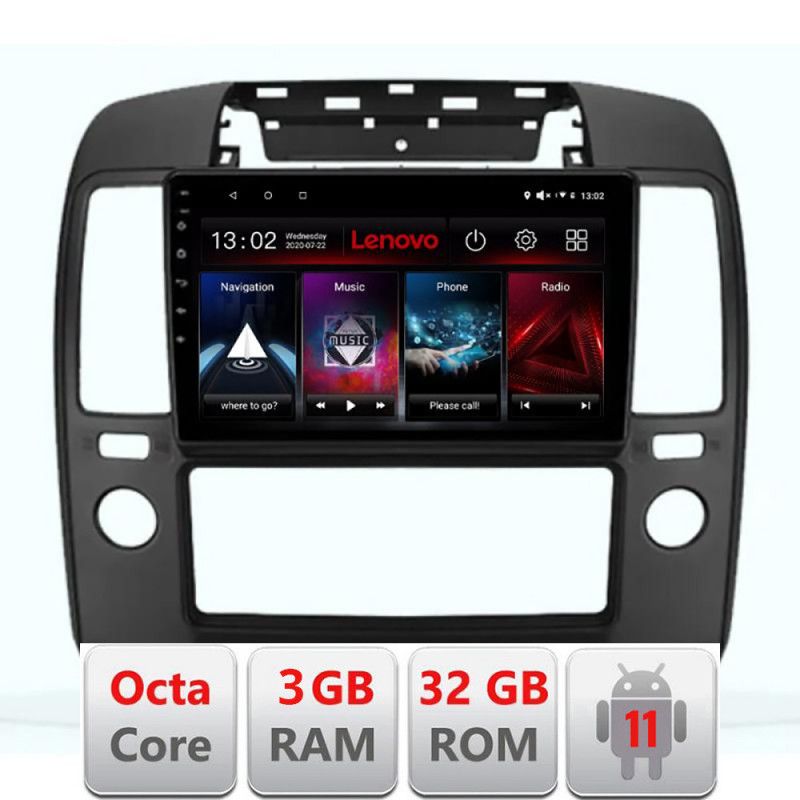 Navigatie Nissan Navara Pathfinder 2005-2010 Octa Core cu Android Radio Bluetooth Internet GPS WIFI DSP LENOVO LITE