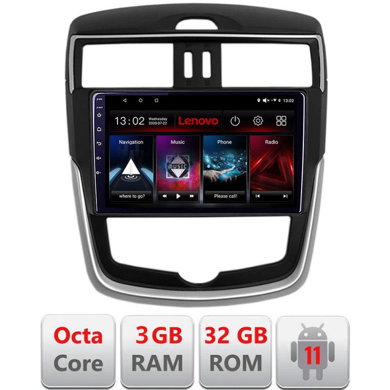 Navigatie Nissan Pulsar 2014-2018 Android radio gps internet Octa Core 3+32 KIT-pulsar+EDT-E509 LENOVO LITE