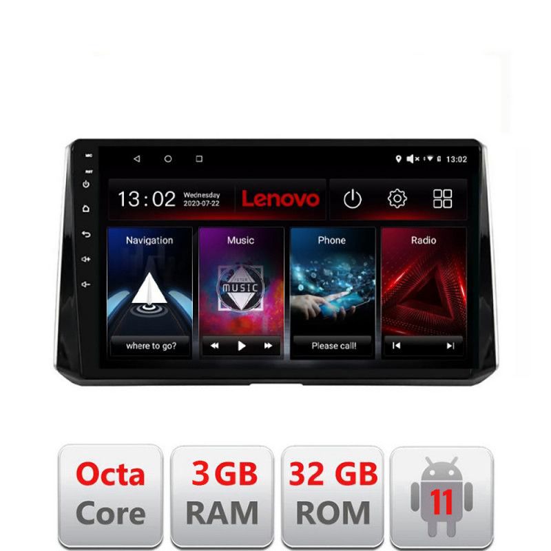 Navigatie Toyota Corolla dupa 2020 Octa Core cu Android Radio Bluetooth Internet GPS WIFI DSP 8Core 3+32GB LENOVO LITE