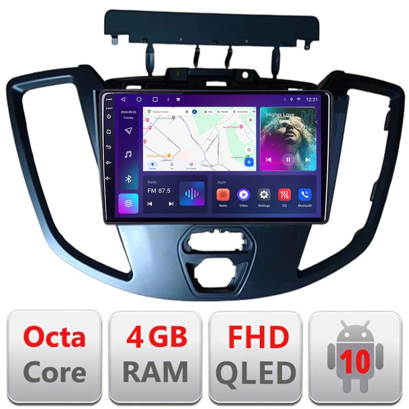 Navigatie Ford Transit 2015-2020 Android radio gps internet quad core 4+64 carplay android auto kit-turneo-custom+EDT-E309v3