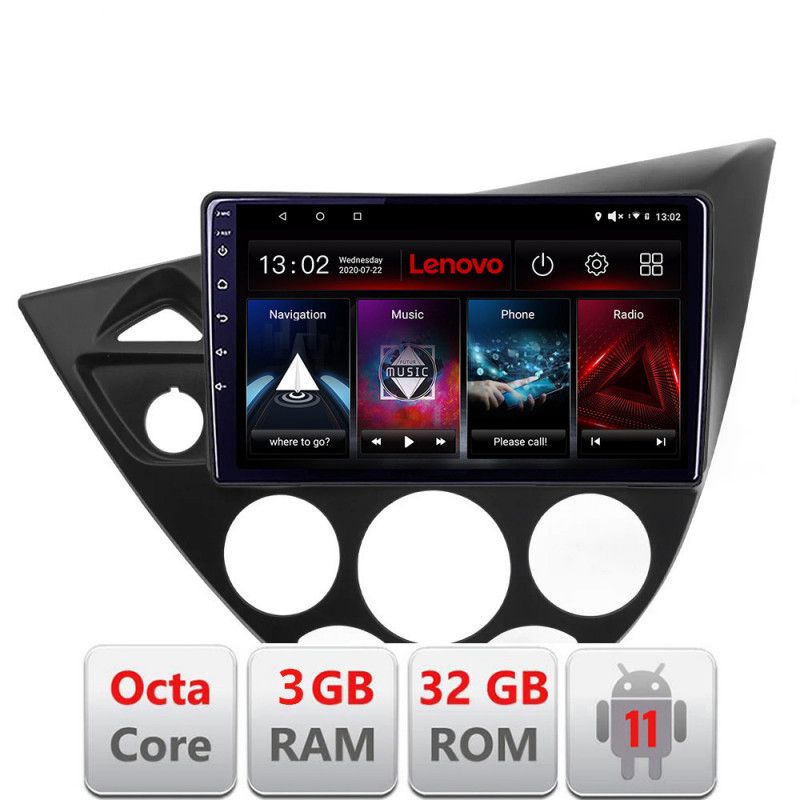 Navigatie Ford Focus 1 1998-2004 Android radio gps internet Octa Core 3+32 kit-focus1+EDT-E509 LENOVO LITE