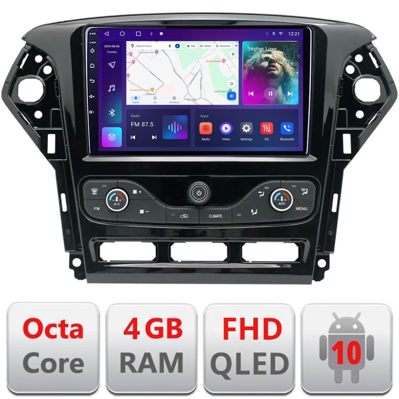 Navigatie Ford Mondeo 2011-2014 Android radio gps internet quad core 4+64 carplay android auto KIT-mondeo-nav-10+EDT-E309v3