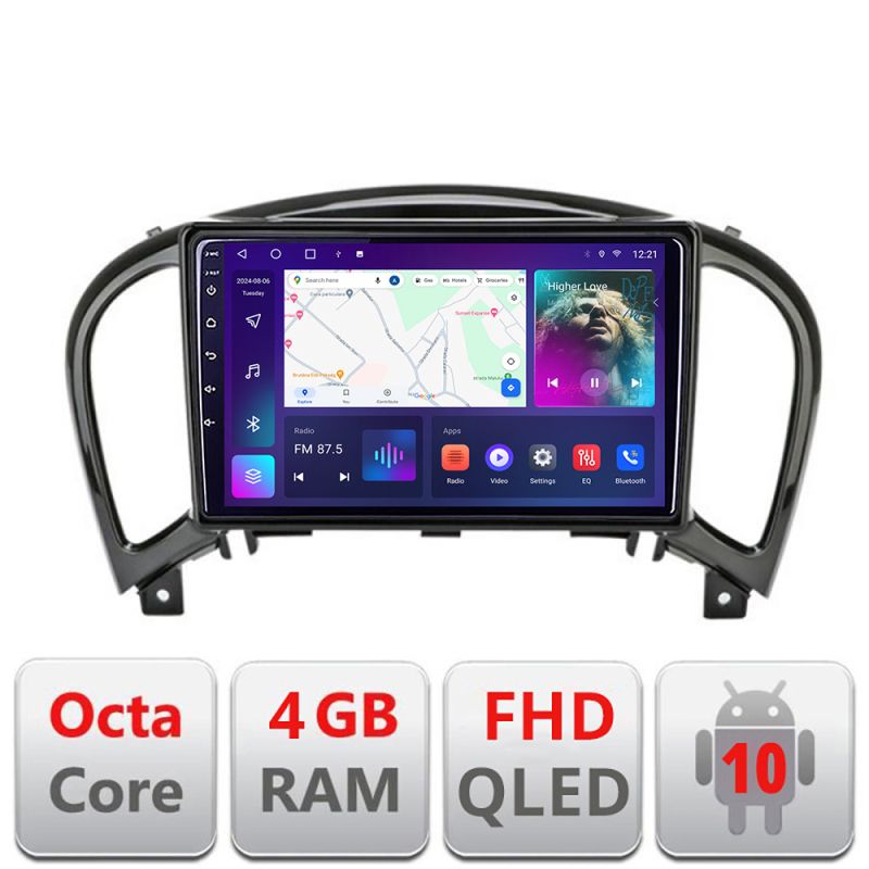 Navigatie Nissan Juke 2010-2015 B-JUKE Android Ecran QLED octa core 4+64 carplay android auto KIT-JUKE+EDT-E309V3