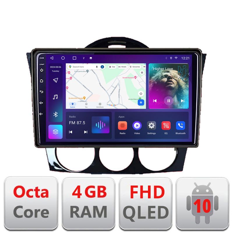 Navigatie Mazda RX8 2008-2011 Android Ecran QLED octa core 4+64 carplay android auto kit-rx8-11+EDT-E309V3