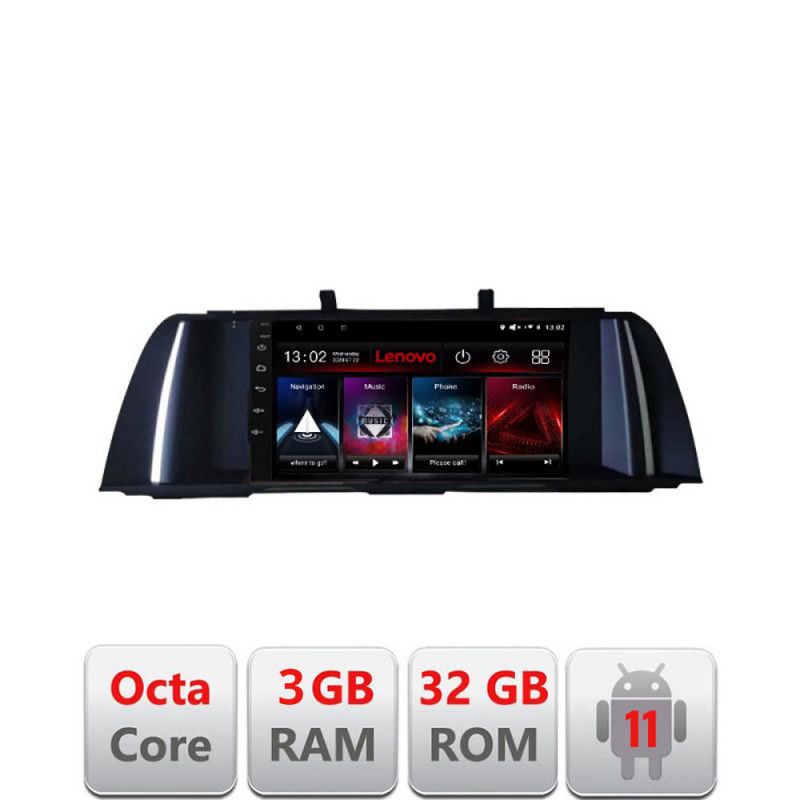 Navigatie Seria 5 F10 2010-2012 CIC Octa Core cu Android Radio Bluetooth Internet GPS WIFI DSP 3+32 GB 4G KIT-f LENOVO LITE