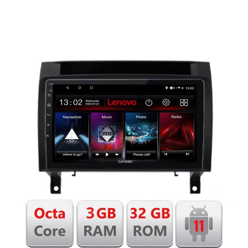 Navigatie Mercedes SLK 2004-2011 D-SLK Octa Core cu Android Radio Bluetooth Internet GPS WIFI DSP 3+32 GB 4G KI LENOVO LITE