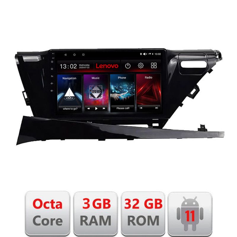 Navigatie Toyota Camry 2017-2021 V1 Octa Core cu Android Radio Bluetooth Internet GPS WIFI DSP 3+32 GB 4G kit-c LENOVO LITE