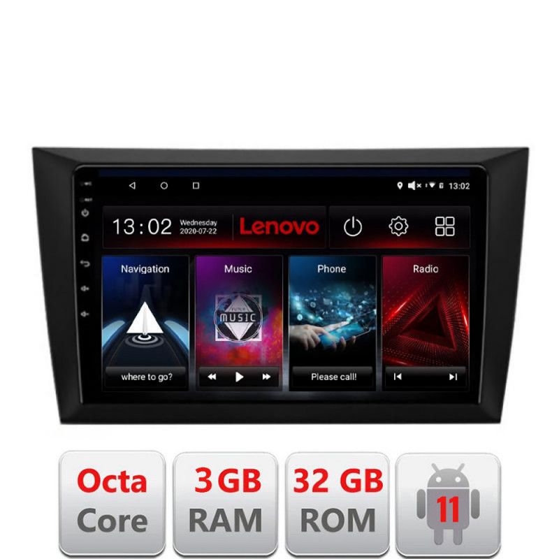 Navigatie VW Golf6 2009-2013 D-GOLF6 Octa Core cu Android Radio Bluetooth Internet GPS WIFI DSP 3+32 GB 4G KIT- LENOVO LITE