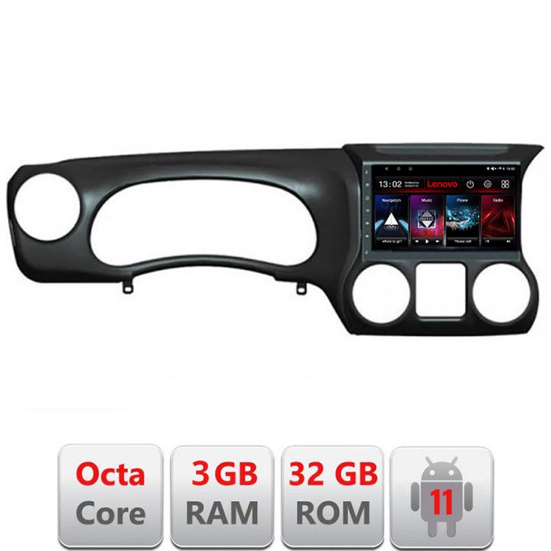 Navigatie Jeep Wrangler 2014-2016 Android radio gps internet Octa Core 3+32 Kit-wr-15+EDT-E510-lite LENOVO LITE