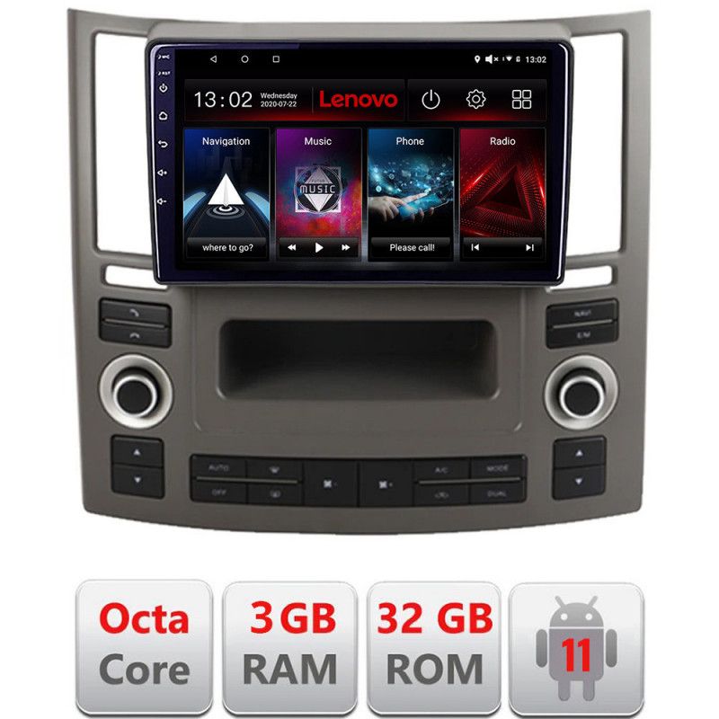 Navigatie Infiniti FX45 2007-2009 Android radio gps internet Octa Core 3+32 fx45-old+EDT-E509 LENOVO LITE