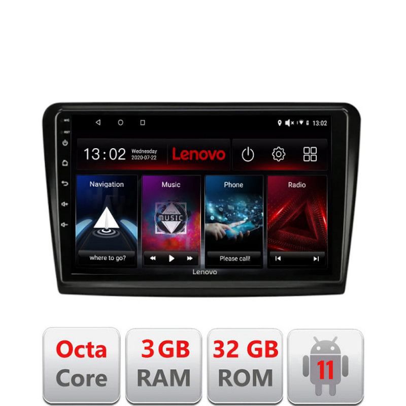 Navigatie Skoda Superb 2 D-SUPERB2 Octa Core cu Android Radio Bluetooth Internet GPS WIFI DSP 3+32 GB 4G KIT-SU LENOVO LITE