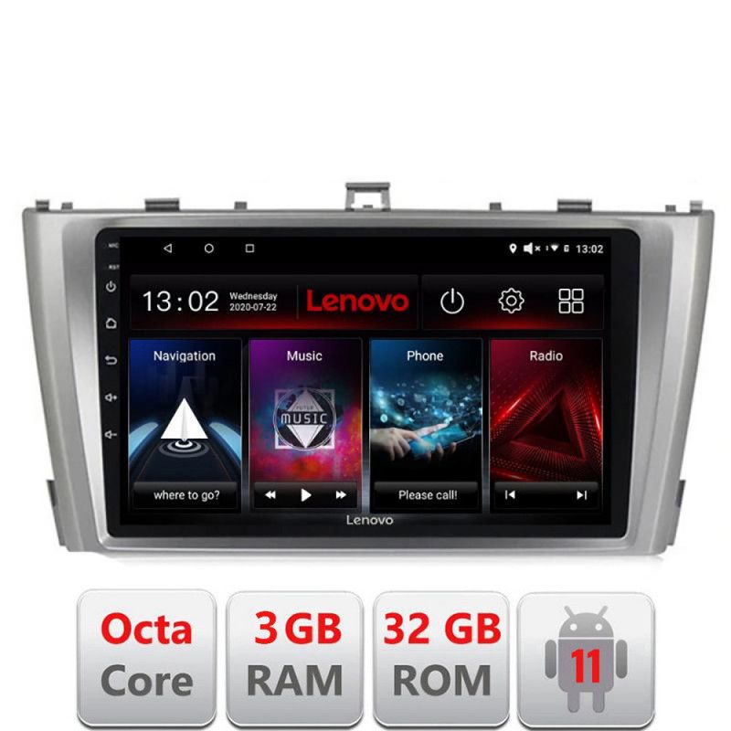 Navigatie Toyota Avensis 2009-2015 D-TY12 Octa Core cu Android Radio Bluetooth Internet GPS WIFI DSP 3+32 GB 4G LENOVO LITE