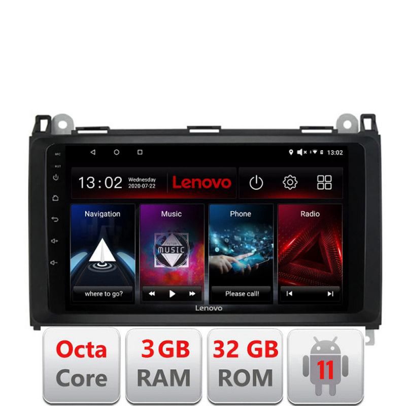 Navigatie Mercedes VW D-068 Octa Core cu Android Radio Bluetooth Internet GPS WIFI DSP 3+32 GB 4G KIT-068+EDT-E LENOVO LITE